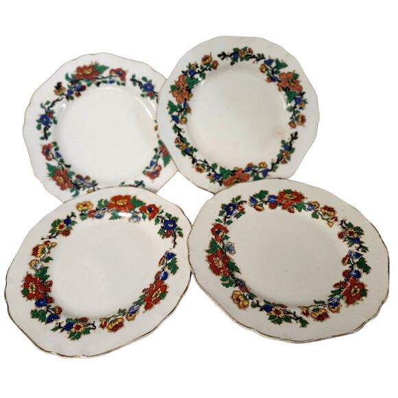 Set 4 Vintage Royal Ivory John Maddock Minerva Desert Plates Persian Rose - Picture 1 of 7